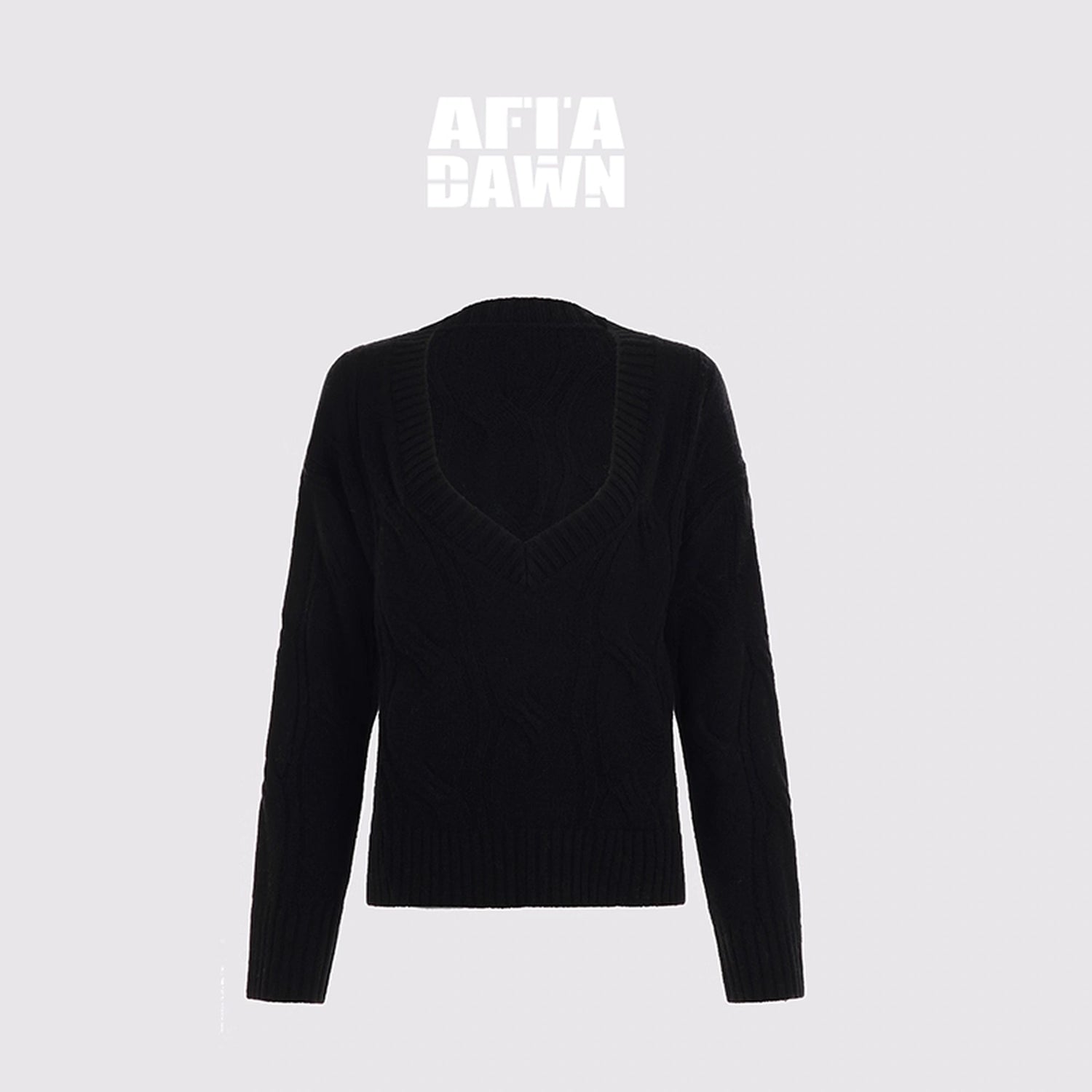 AFTADAWN_V-Neck_Cable_Knit_Wool_Sweater_MISSTT