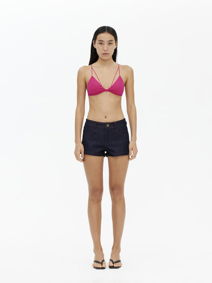 AFTADAWN V-Neck Camisole With Contrast Spaghetti Strap And Built-In Padding