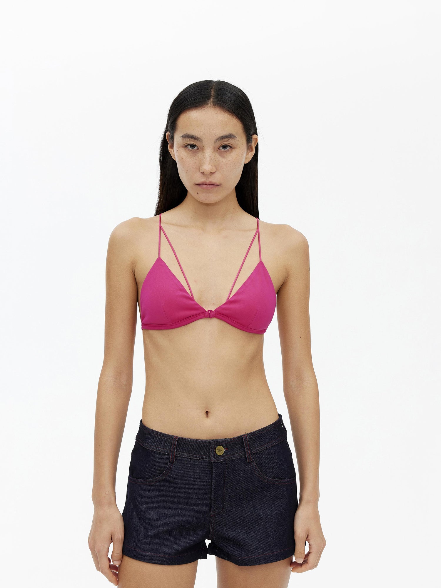 AFTADAWN V-Neck Camisole With Contrast Spaghetti Strap And Built-In Padding