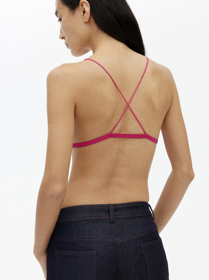 AFTADAWN V-Neck Camisole With Contrast Spaghetti Strap And Built-In Padding