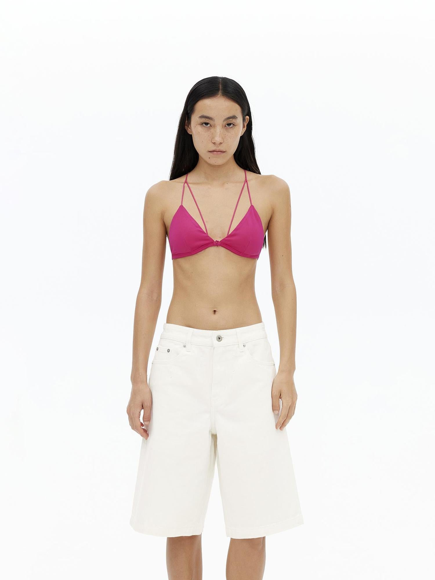 AFTADAWN V-Neck Camisole With Contrast Spaghetti Strap And Built-In Padding