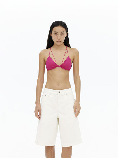 AFTADAWN V-Neck Camisole With Contrast Spaghetti Strap And Built-In Padding