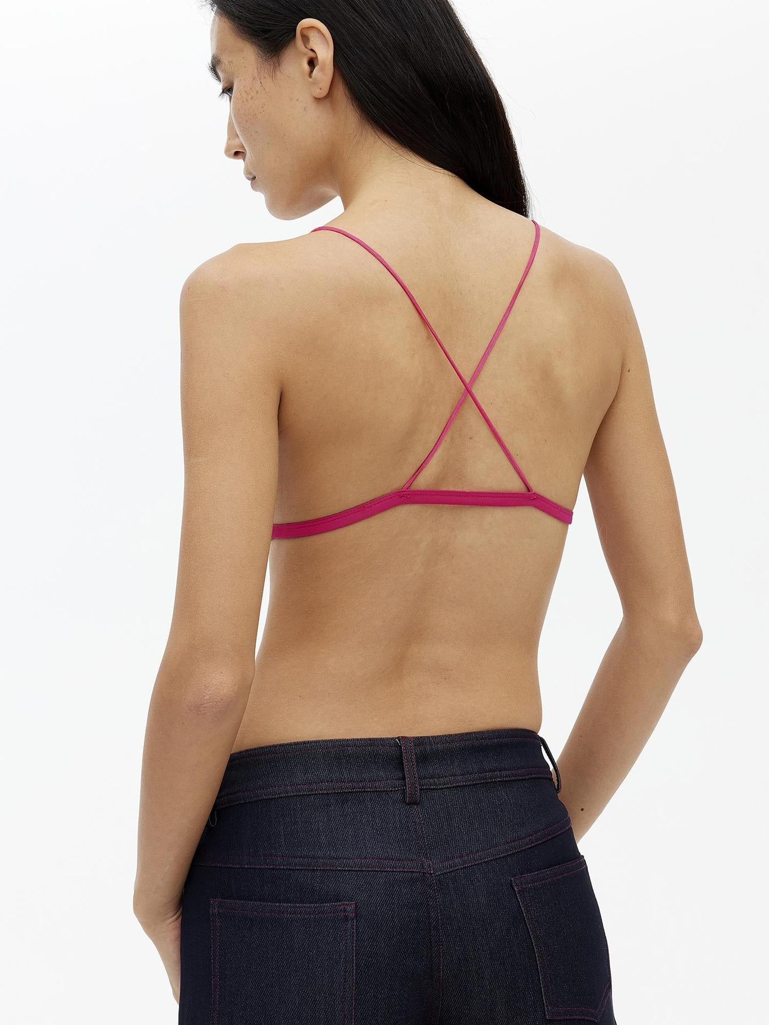 AFTADAWN V-Neck Camisole With Contrast Spaghetti Strap And Built-In Padding