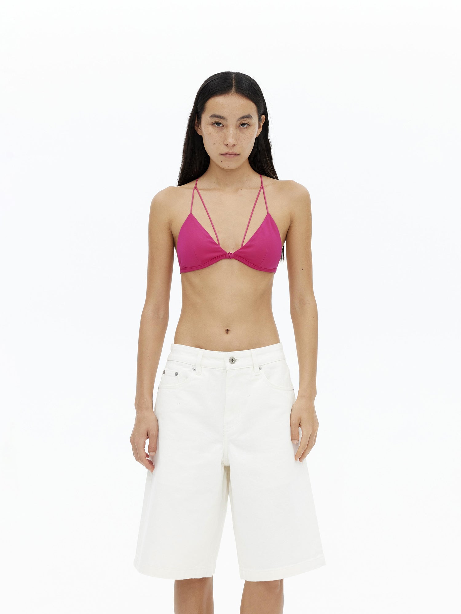 AFTADAWN V-Neck Camisole With Contrast Spaghetti Strap And Built-In Padding