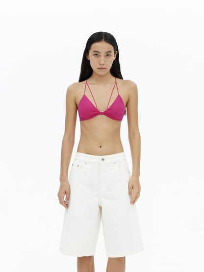 AFTADAWN V-Neck Camisole With Contrast Spaghetti Strap And Built-In Padding