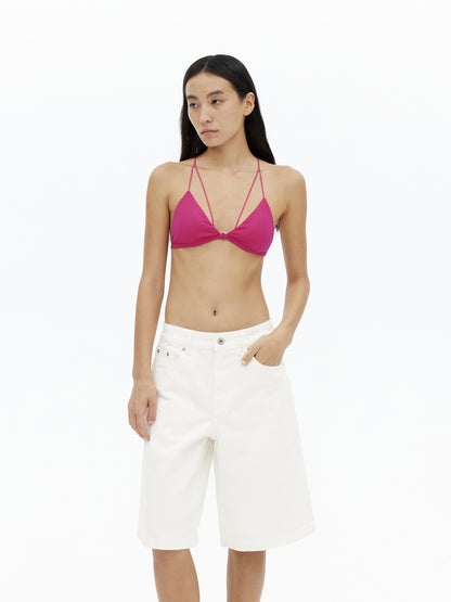 AFTADAWN V-Neck Camisole With Contrast Spaghetti Strap And Built-In Padding