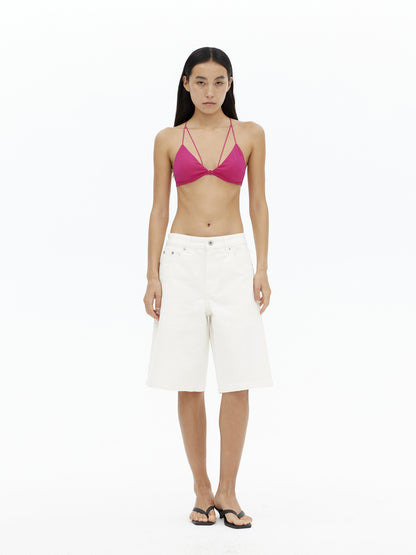 AFTADAWN V-Neck Camisole With Contrast Spaghetti Strap And Built-In Padding