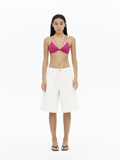 AFTADAWN V-Neck Camisole With Contrast Spaghetti Strap And Built-In Padding