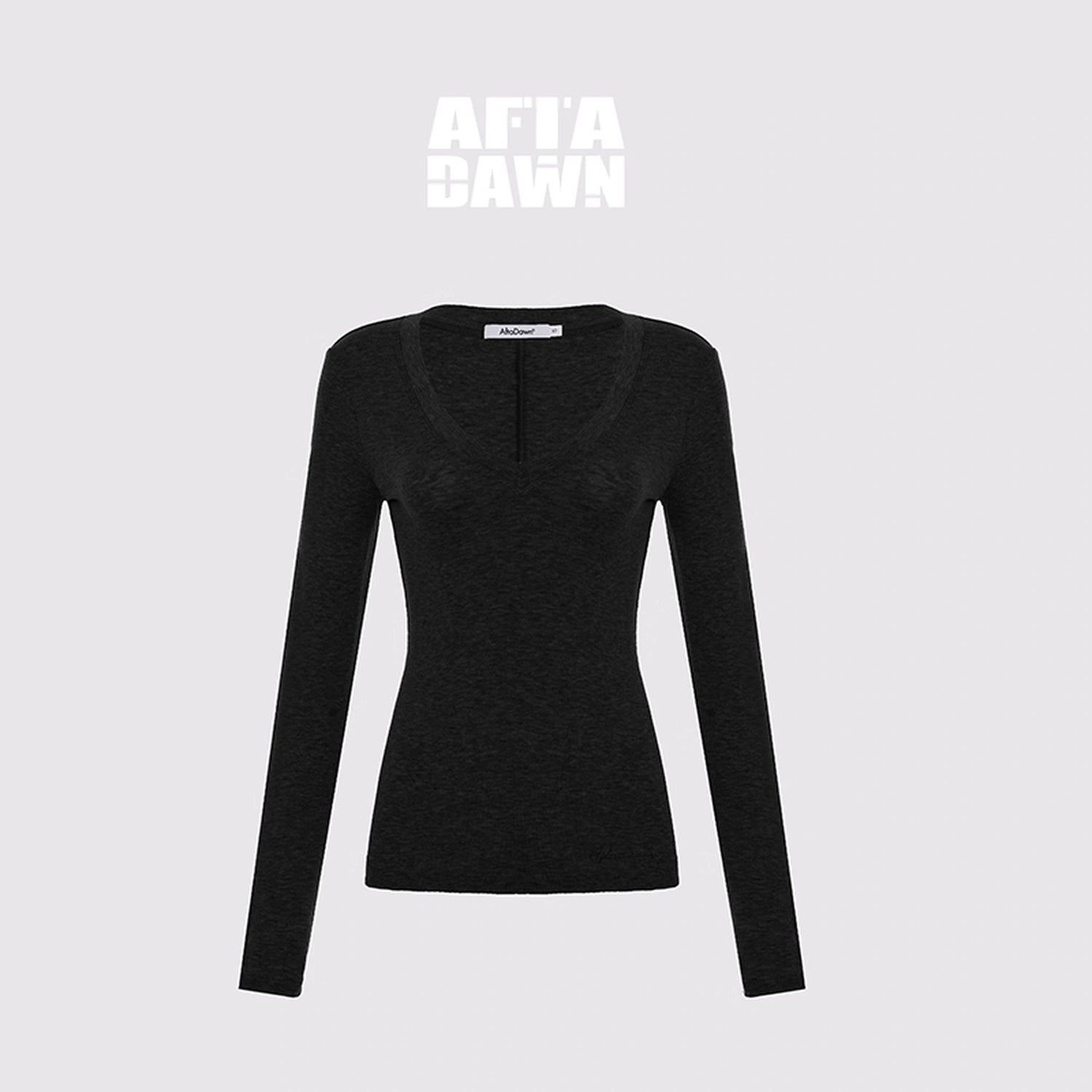 AFTADAWN_V-Neck_Pleated_Waist_Tencel_Wool_Top_MISSTT