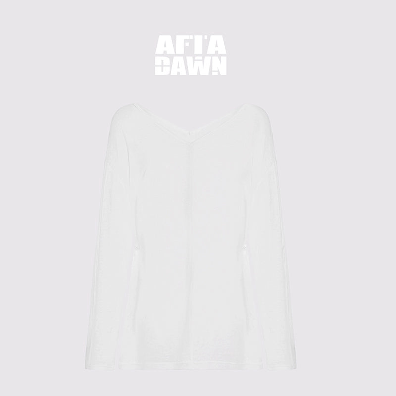 AFTADAWN_V-Neck_Snowflake_Textured_Sun_Protection_Tunic_Top_MISSTT
