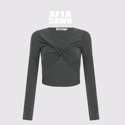 AFTADAWN_V-Neck_Twist_Top_Asymmetrical_Skirt_Set_MISSTT