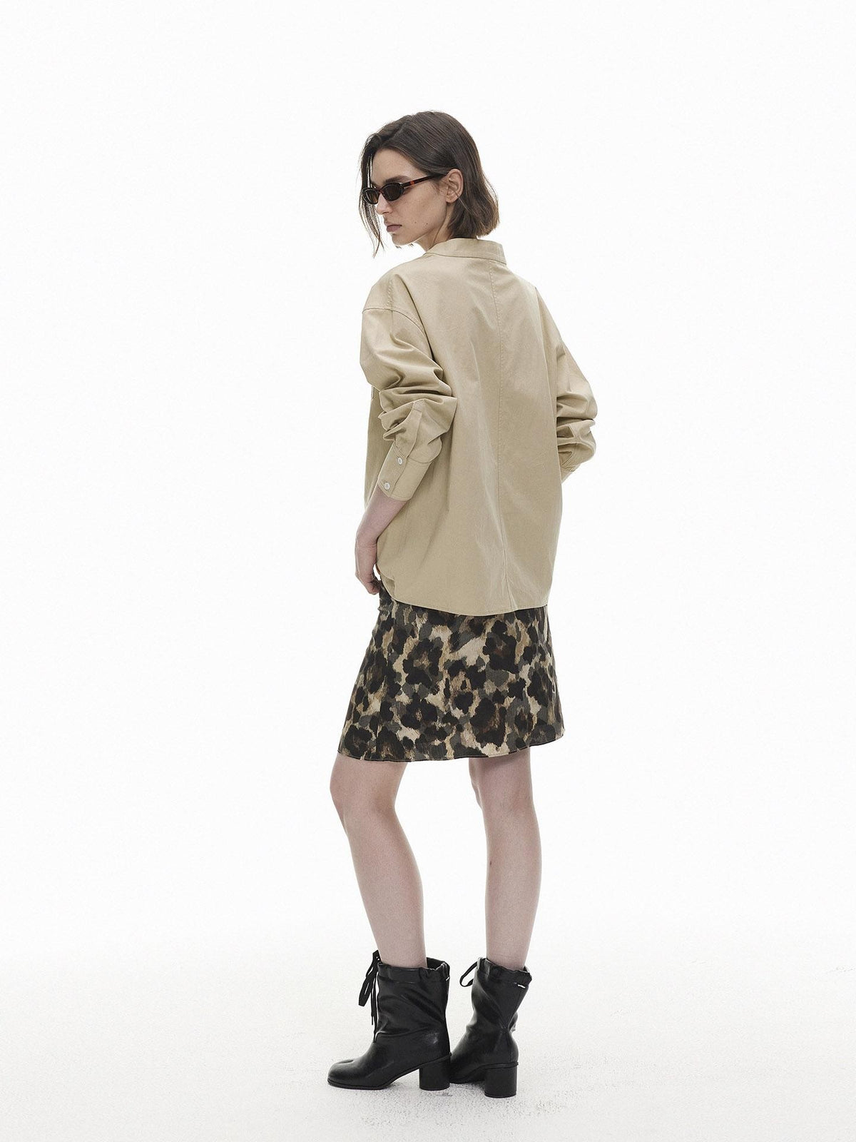 AFTADAWN V-neck Double Pocket Loose Lyocell Women&
