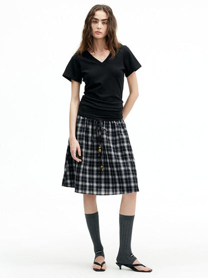 AFTADAWN V-neck Reversible Ruched Waist Tricolor Women&