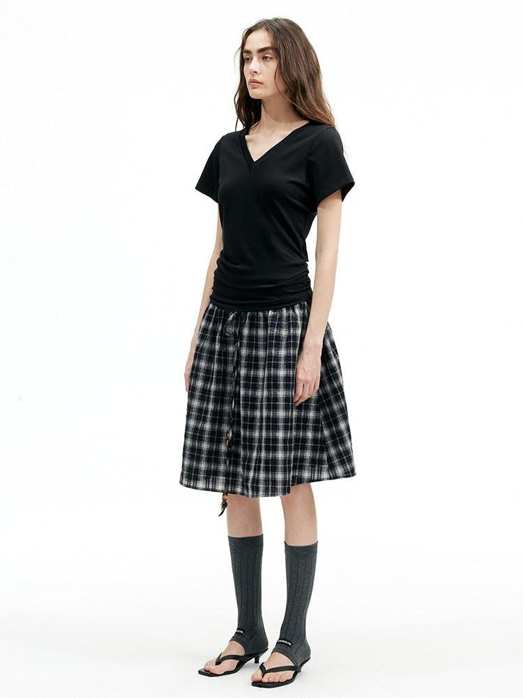 AFTADAWN V-neck Reversible Ruched Waist Tricolor Women&