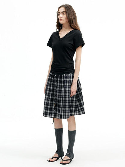 AFTADAWN V-neck Reversible Ruched Waist Tricolor Women&