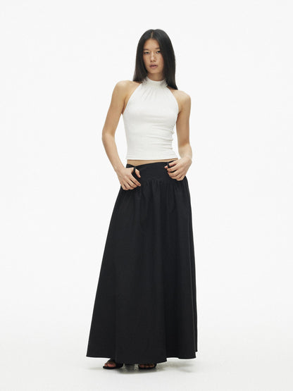 AFTADAWN Vertical Cutout Open Back Stand Collar Women&