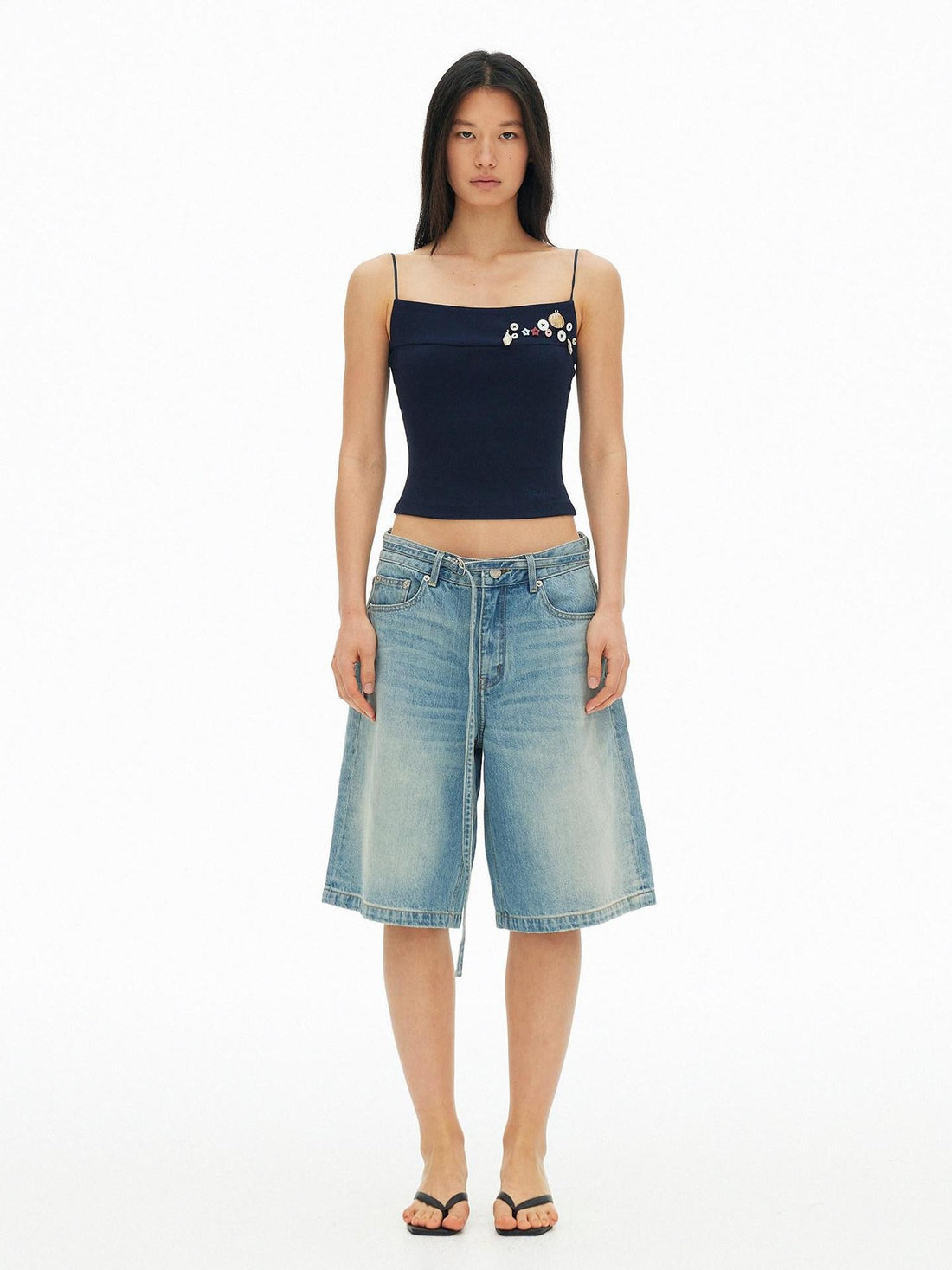AFTADAWN Vertical Ribbed Shell Button Women&