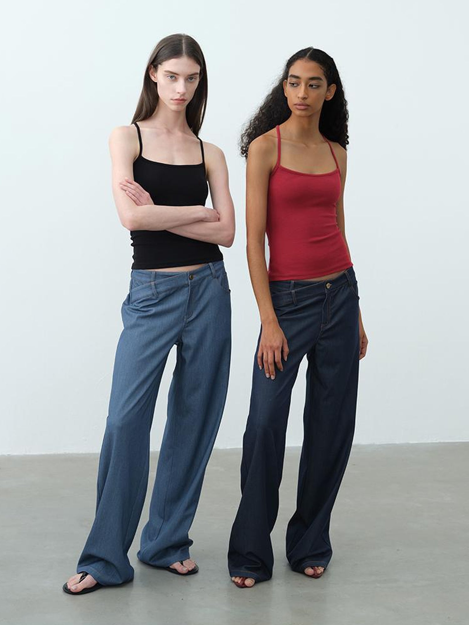 Vintage Blue Embroidered Flared Trousers