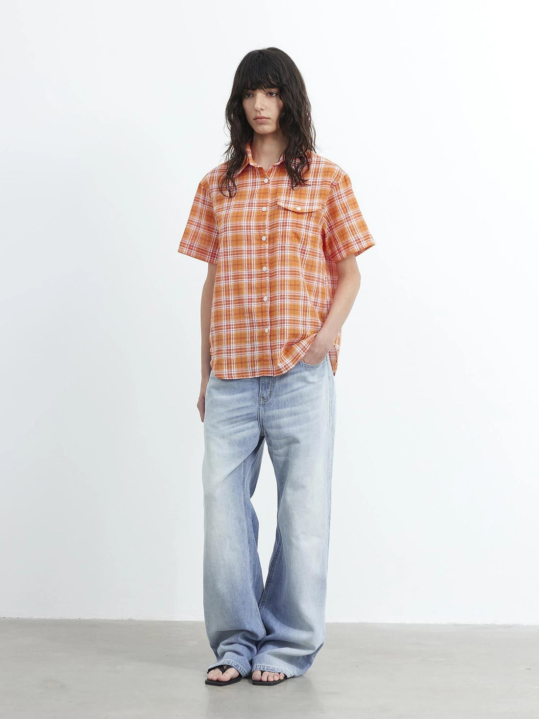 Vintage Colorblock Polo Shirt V-neck T-shirt Long Sleeve