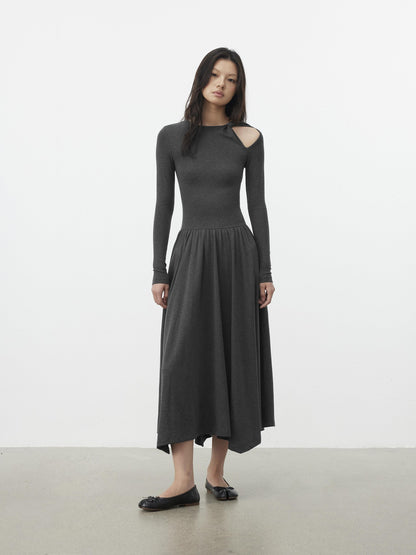 AFTADAWN Vintage Cutout Tie Waist Off Shoulder Women&