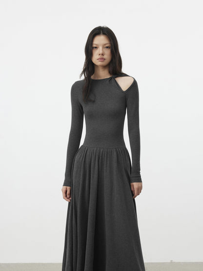 AFTADAWN Vintage Cutout Tie Waist Off Shoulder Women&