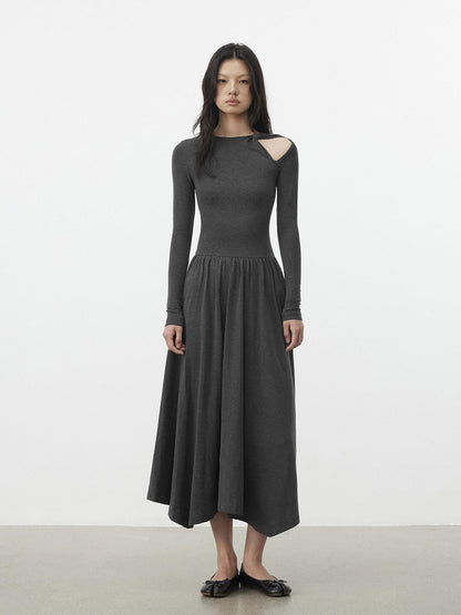 AFTADAWN Vintage Cutout Tie Waist Off Shoulder Women&