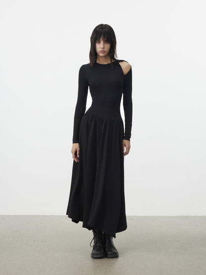 AFTADAWN Vintage Cutout Tie Waist Off Shoulder Women&