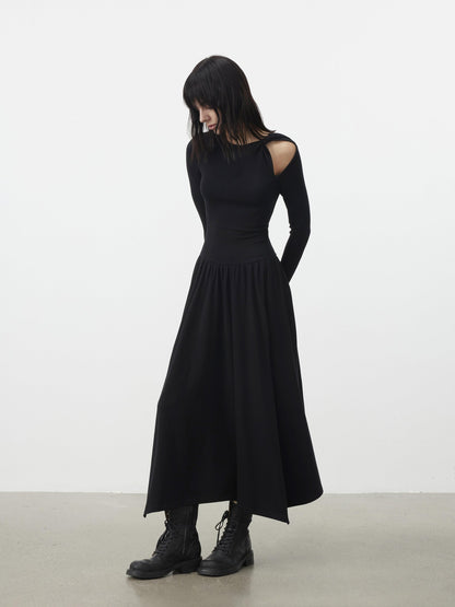 AFTADAWN Vintage Cutout Tie Waist Off Shoulder Women&