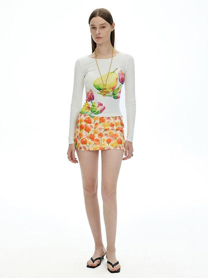 AFTADAWN Vintage Floral Print Slim Fit Women&