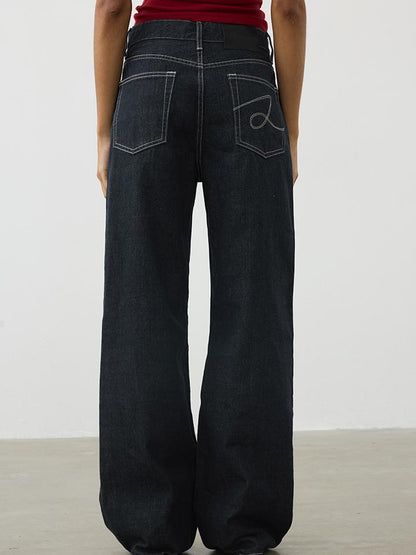 AFTADAWN Vintage Indigo Selvedge Denim Jeans Straight Leg