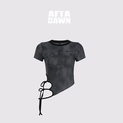 AFTADAWN_Vintage_Indigo_Tie_Dye_Distressed_Openwork_Crystal_V-neck_T-shirt_Long_Sleeve_MISSTT