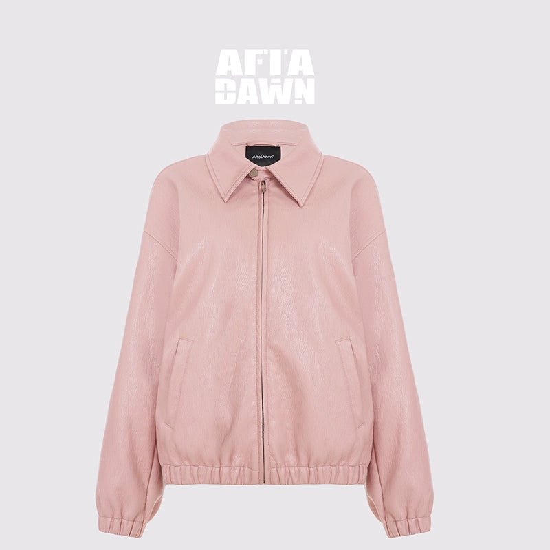 AFTADAWN_Vintage_Pink_Batik_Pu_Leather_Jacket_With_Oversized_Silhouette_MISSTT