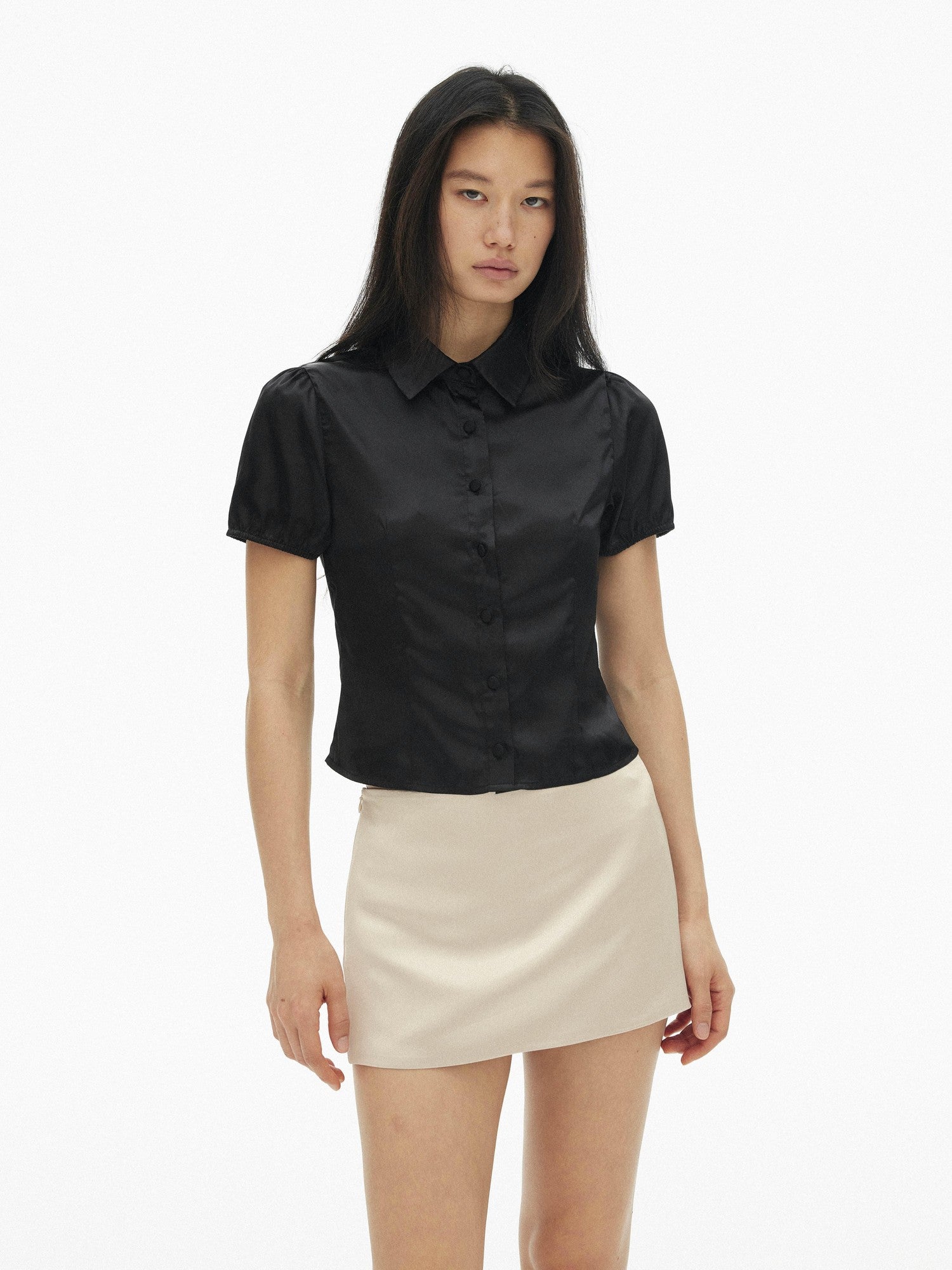 AFTADAWN Vintage Puff Sleeve Cinched Waist Women&