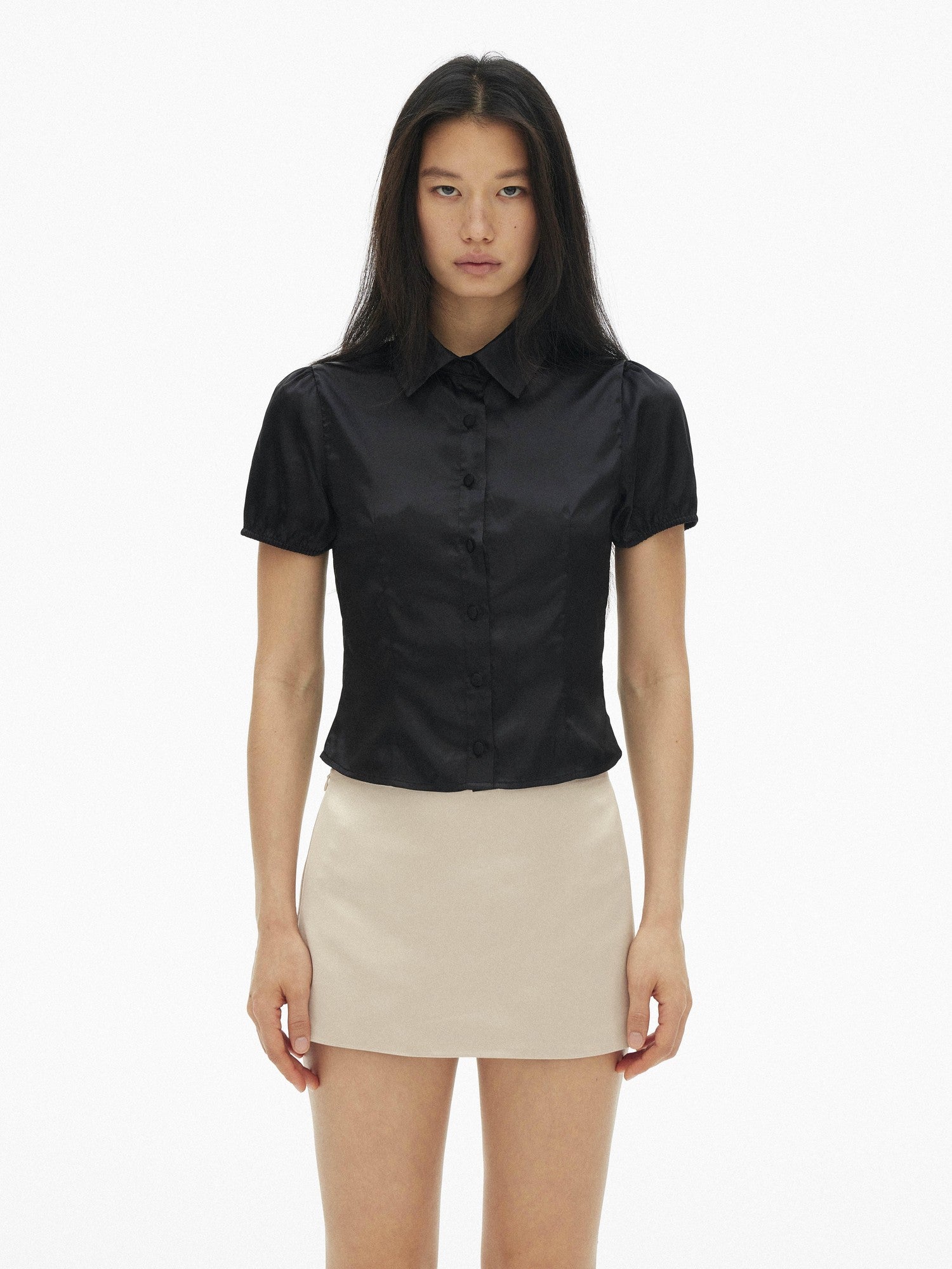 AFTADAWN Vintage Puff Sleeve Cinched Waist Women&