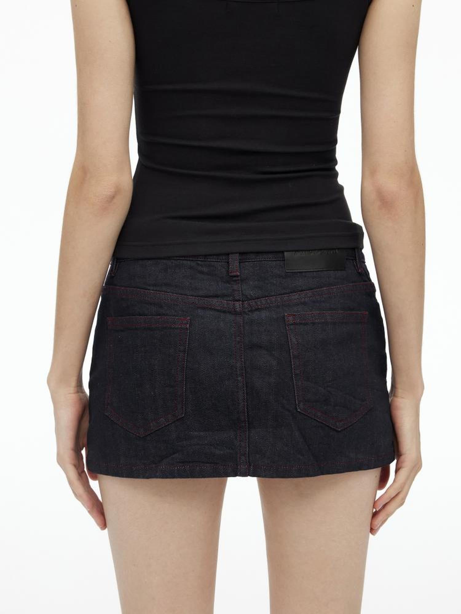 AFTADAWN Vintage Red Stitch Selvedge Denim A Line Skirt