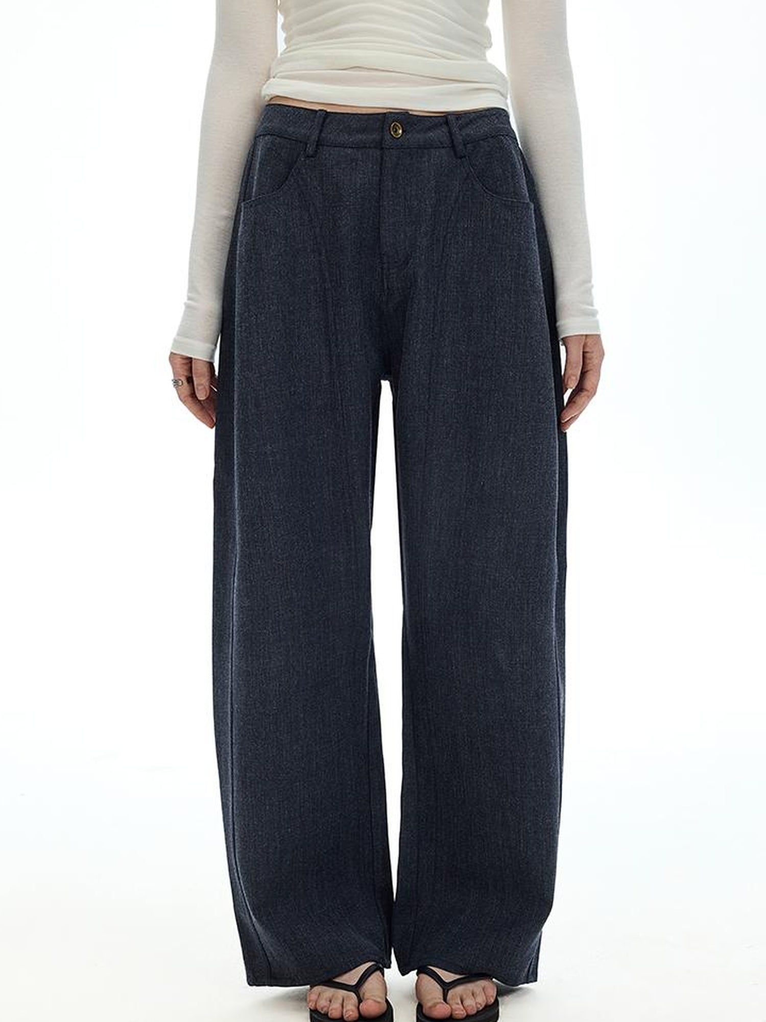 AFTADAWN Vintage Twill Straight Leg Cargo Trousers