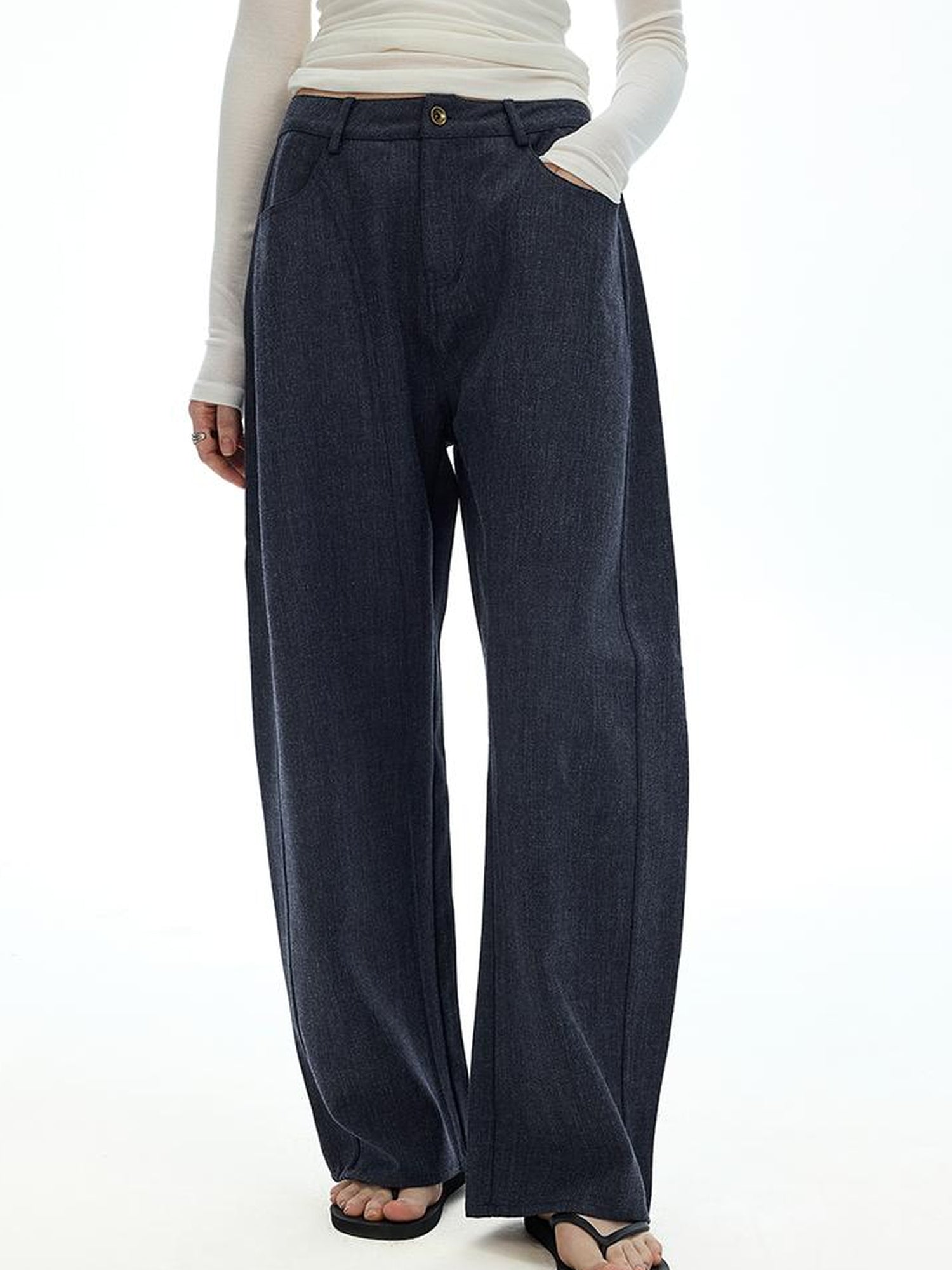 AFTADAWN Vintage Twill Straight Leg Cargo Trousers