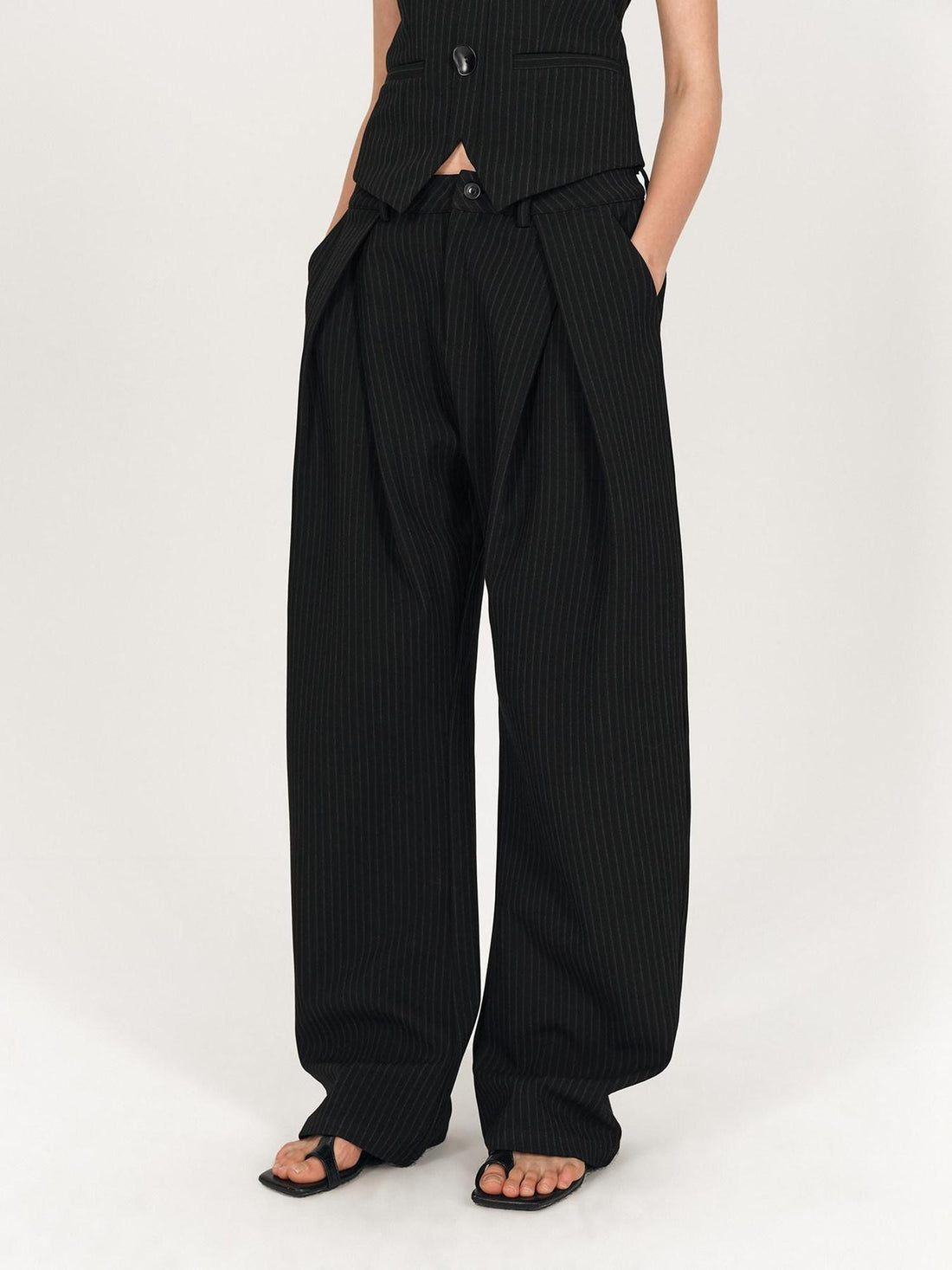 AFTADAWN Vintage Vertical Stripe Structured Panel Women&