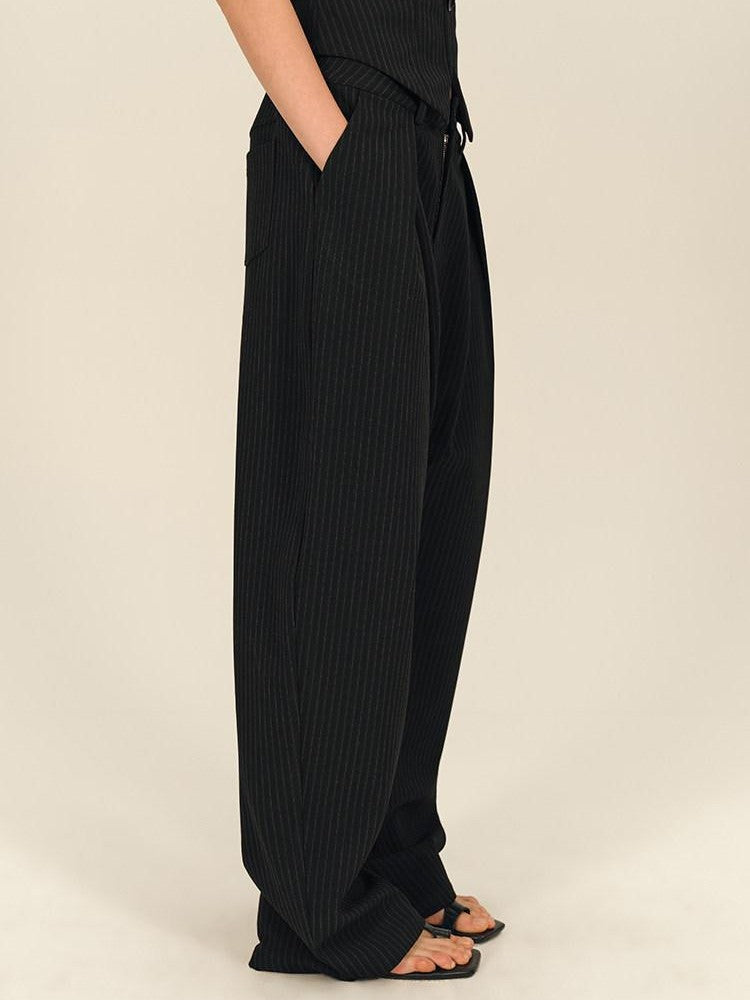 AFTADAWN Vintage Vertical Stripe Structured Panel Women&