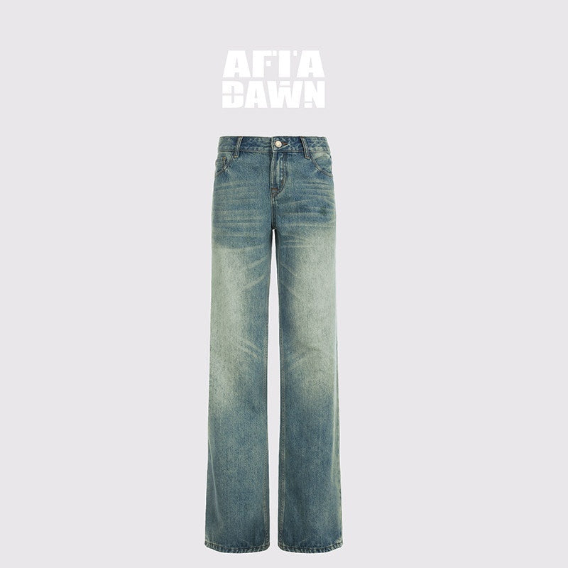 AFTADAWN_Vintage_Washed_Low_Rise_Wide_Loose_Women&