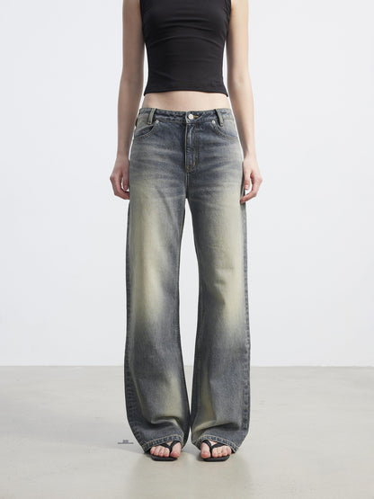 AFTADAWN Washed Distressed Relaxed Slimming Silhouette Women&