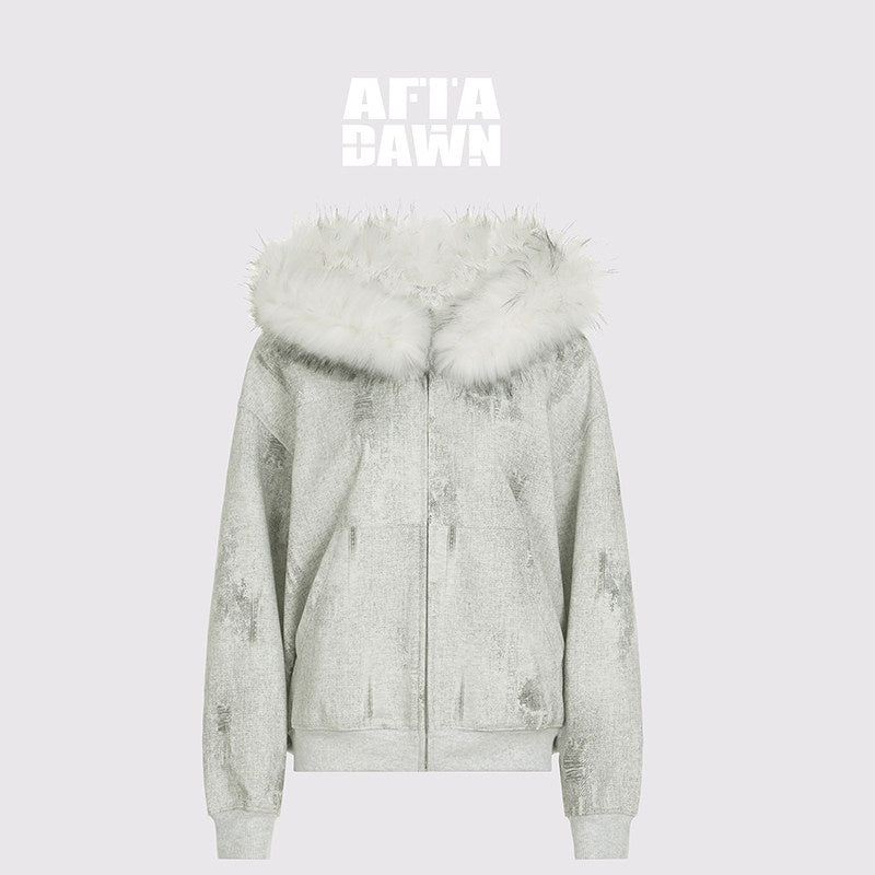 AFTADAWN_Wax_Dyed_Patchwork_Loose_Fit_Removable_Fur_Women&
