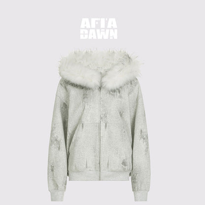 AFTADAWN_Wax_Dyed_Patchwork_Loose_Fit_Removable_Fur_Women&