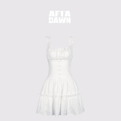 AFTADAWN_White_3d_Bow_Embroidered_Jacquard_Gathered_Women&