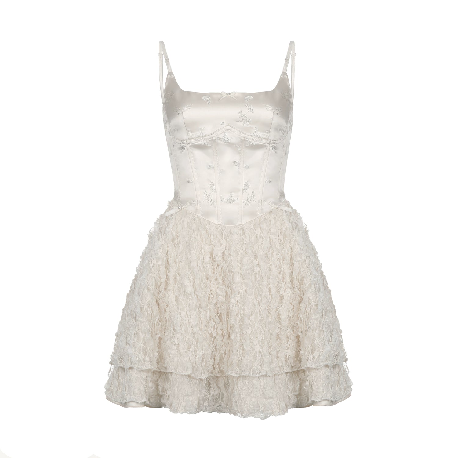 AFTADAWN_White_Tea_Lace_Embroidered_Corset_Bustier_Dress_V-neck_Long-Sleeve_MISSTT