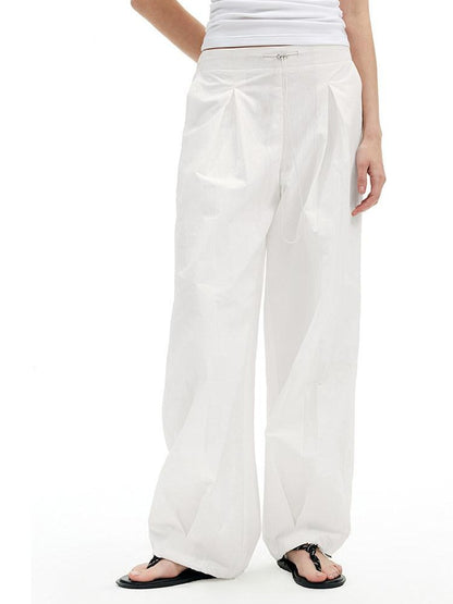 AFTADAWN White Textured Crinkle Pleated Draped Women&