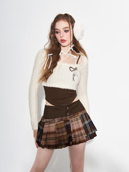 AFTADAWN Winter Seine 3D Butterfly Embellished Glitter Knit Set