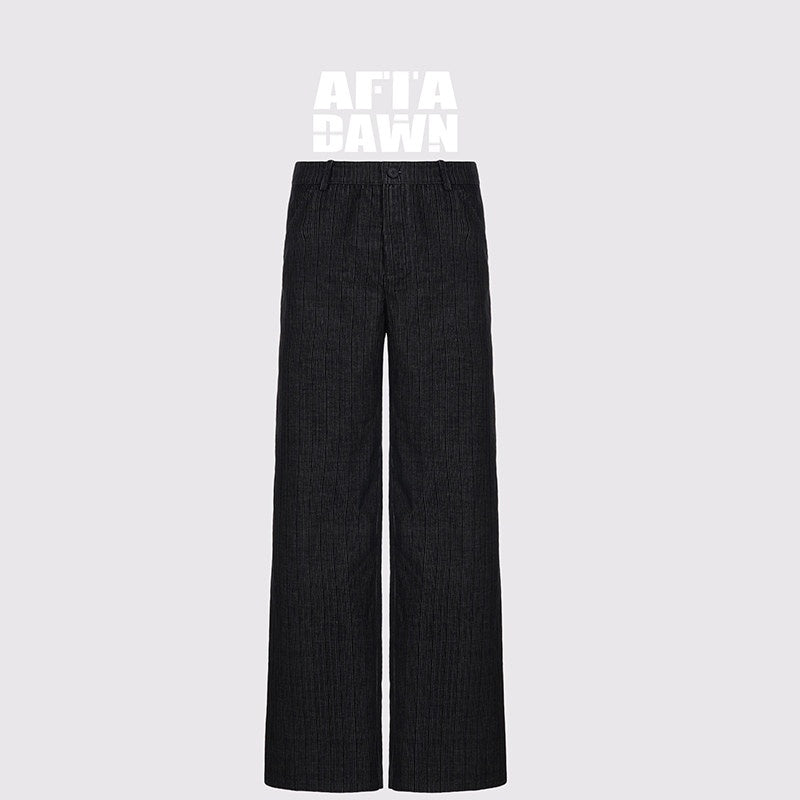 AFTADAWN_Wrinkle_Resistant_Striped_Wide_Leg_Pockets_Women_Black_Polyester_Blend_Pants_MISSTT