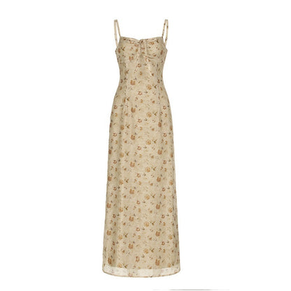 AFTADAWN_Yellow_Textured_Jacquard_Cinched_Waist_Aline_Women&