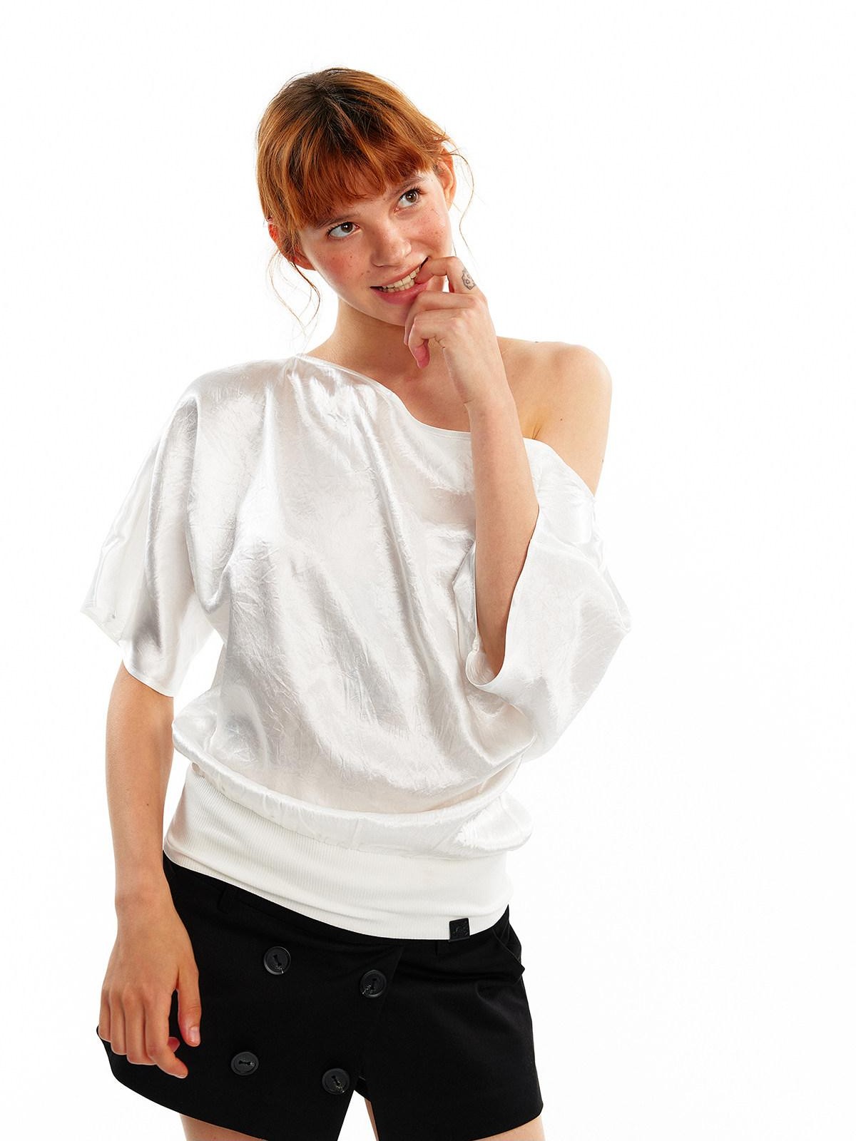 ALINNV Asymmetric Slanted Neck Batwing Women&